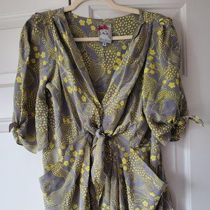 Yoana Baraschi Anthropologie Floral Dress Sz M - EUC